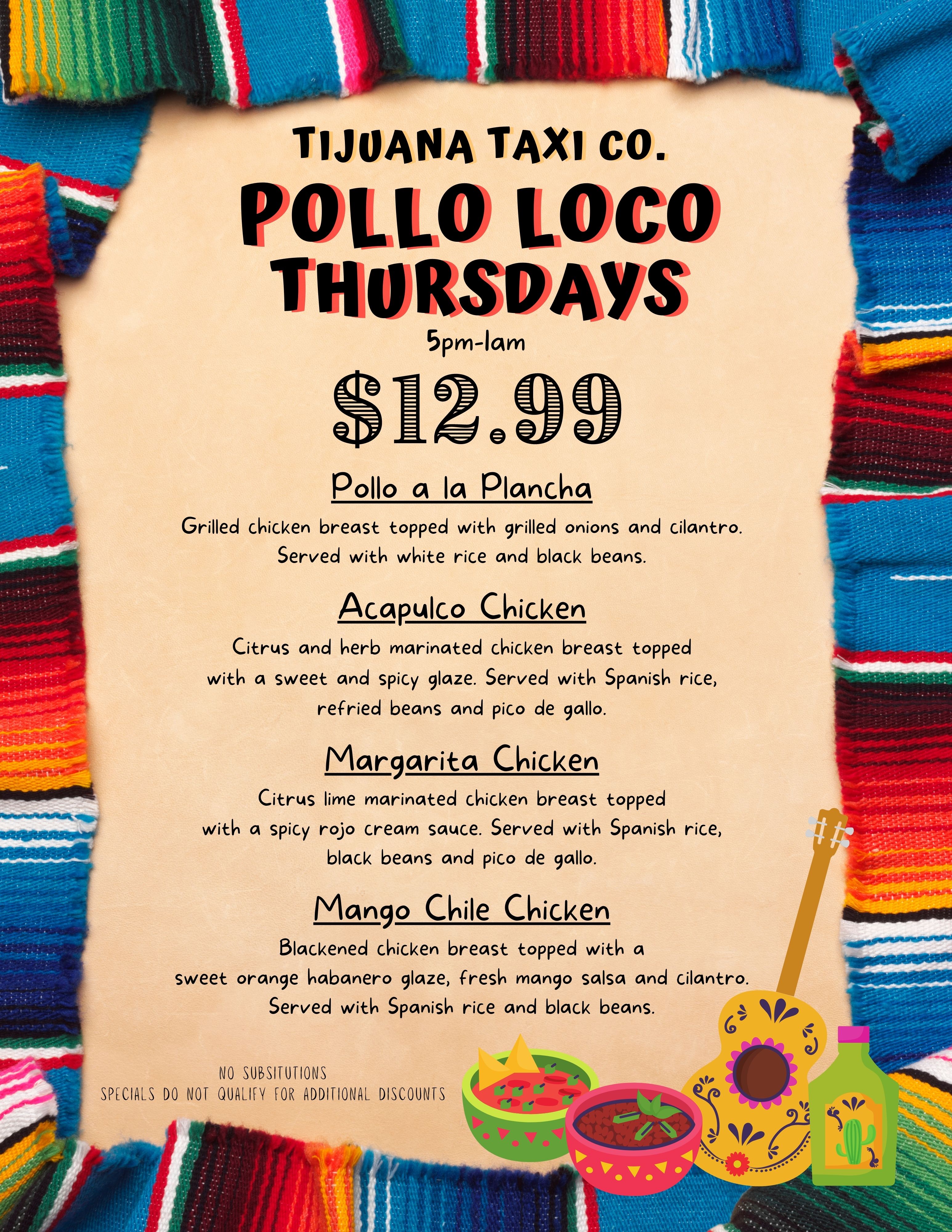 Thursday Night Special, tijuana taxi, mexican restaurant