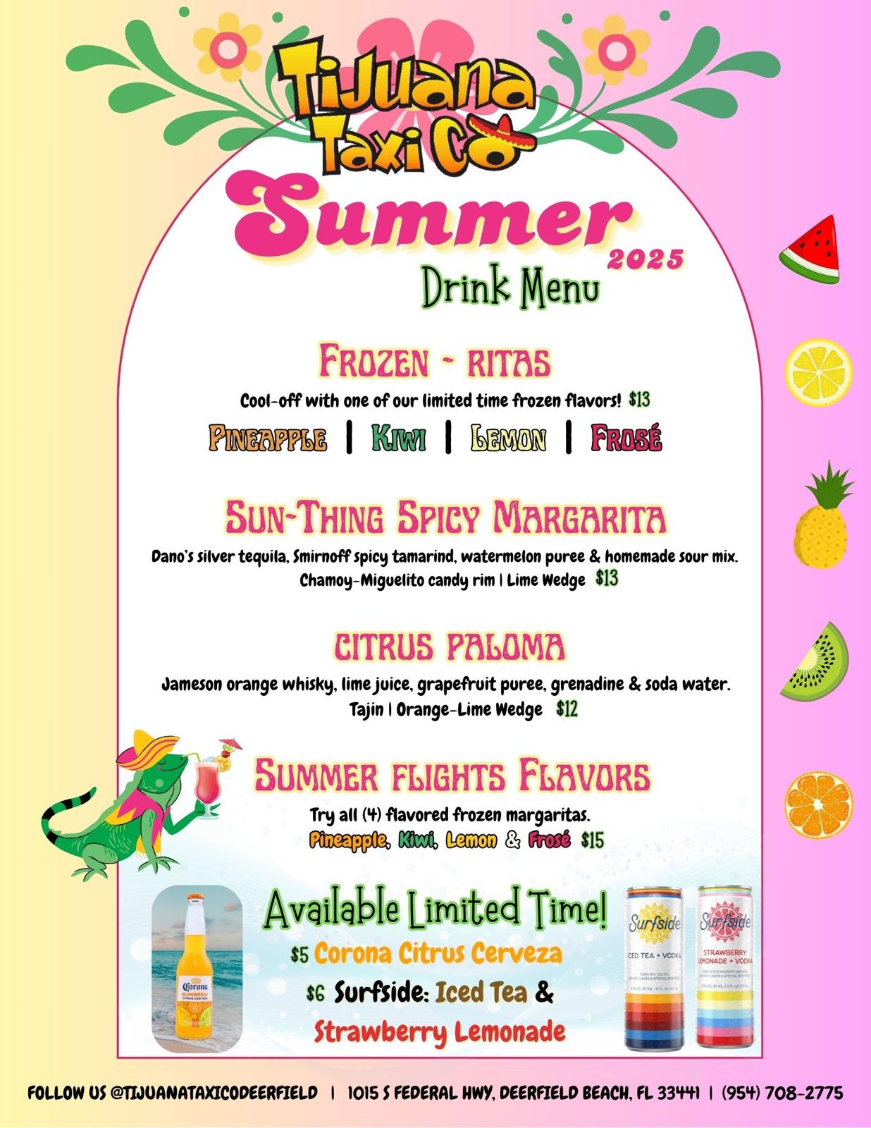 Tijuana Taxi Deerfield Beach Summer Drinks