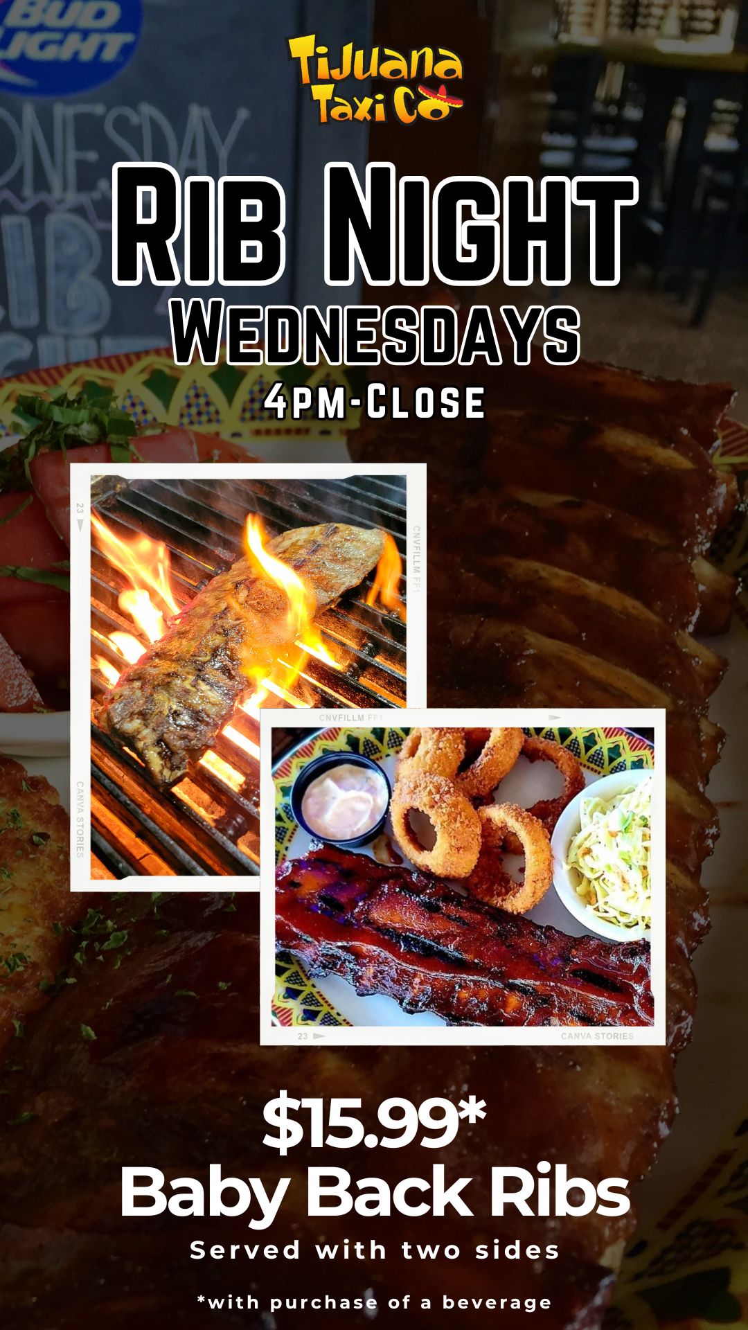 Rib Night, wednesday special, tijuana taxi
